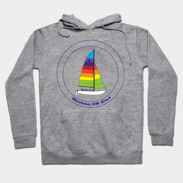 Hobie 16 Catamaran Sailboat Hoodie by CHBB